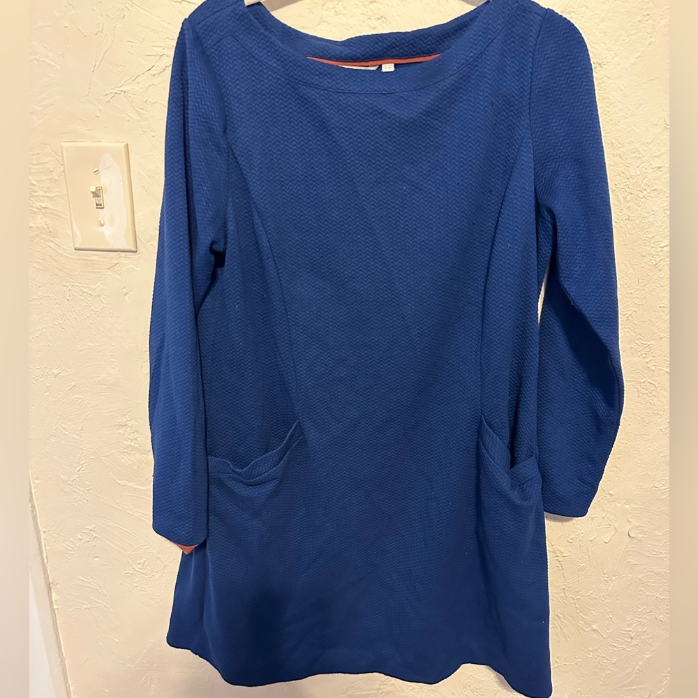 Boden Ottoman Textured Dress Dark Blue, sz 12P